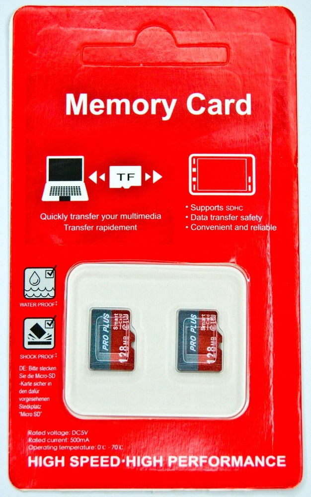 " 128MB 256MB 512MB Micro SD TF Memory Card ( 2 pcs pack with a adapter)