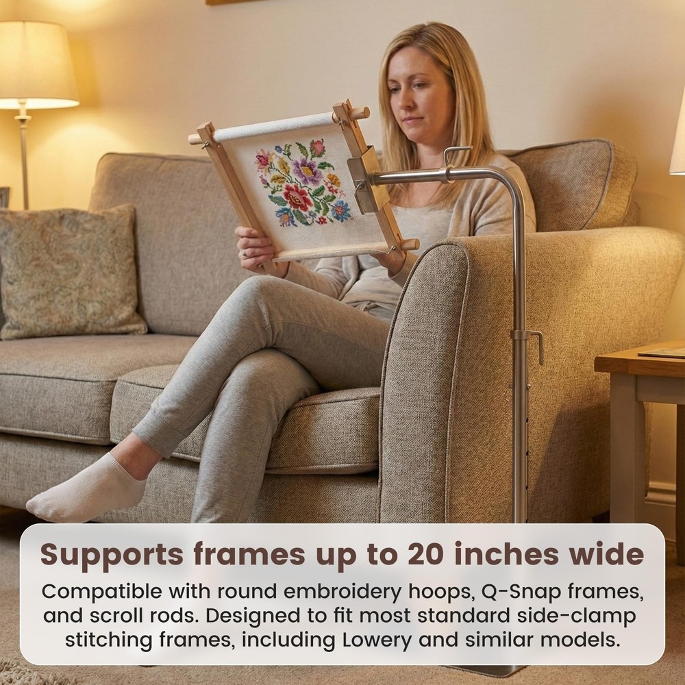 Workstand with Side Clamp for Lowery Stands, 360° Adjustable Needlepoint St