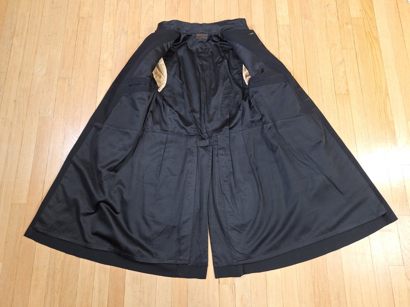 Antique Men's Black Single Breasted Frock Coat 36R S Vtg 1900s Victorian Masonic