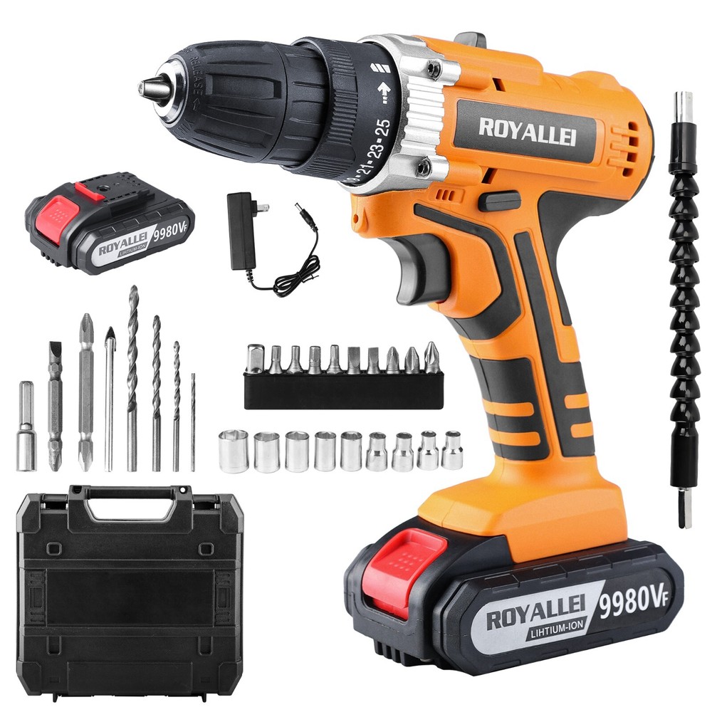 2 Speed Drill Driver Electric Lithium-Ion 1/2 inch Multi-function Cordless Tools
