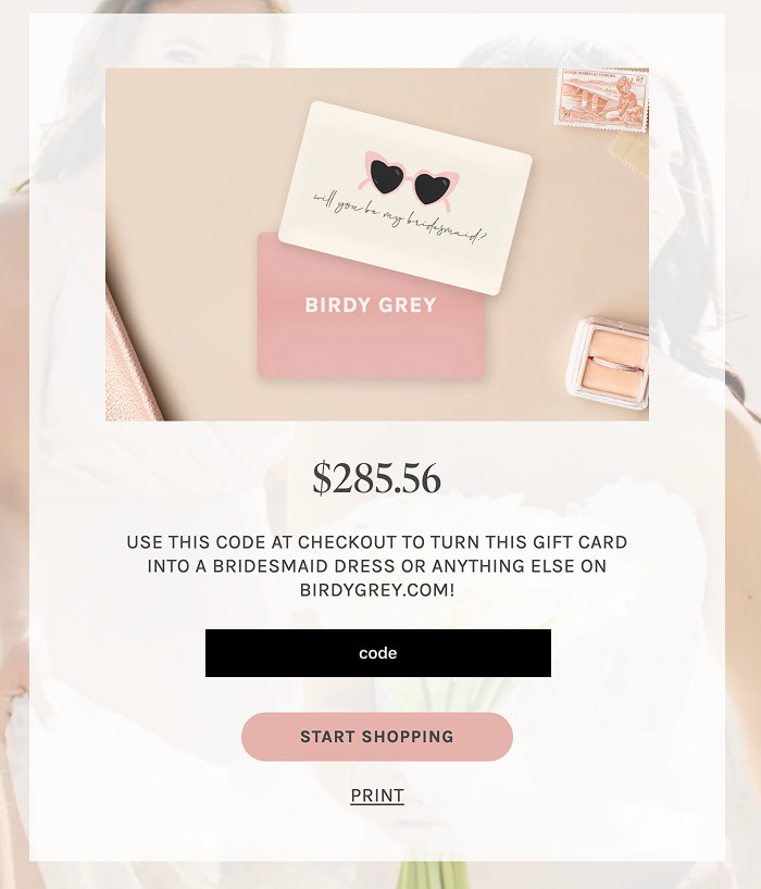 Birdy Grey Gift Card