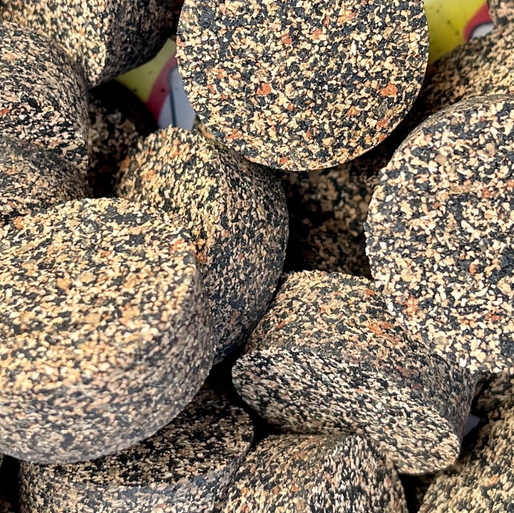 Cork Rings 12 Mixed Grain Rubberized #15, 1 1/4" x 1/2" Solid Blowout!