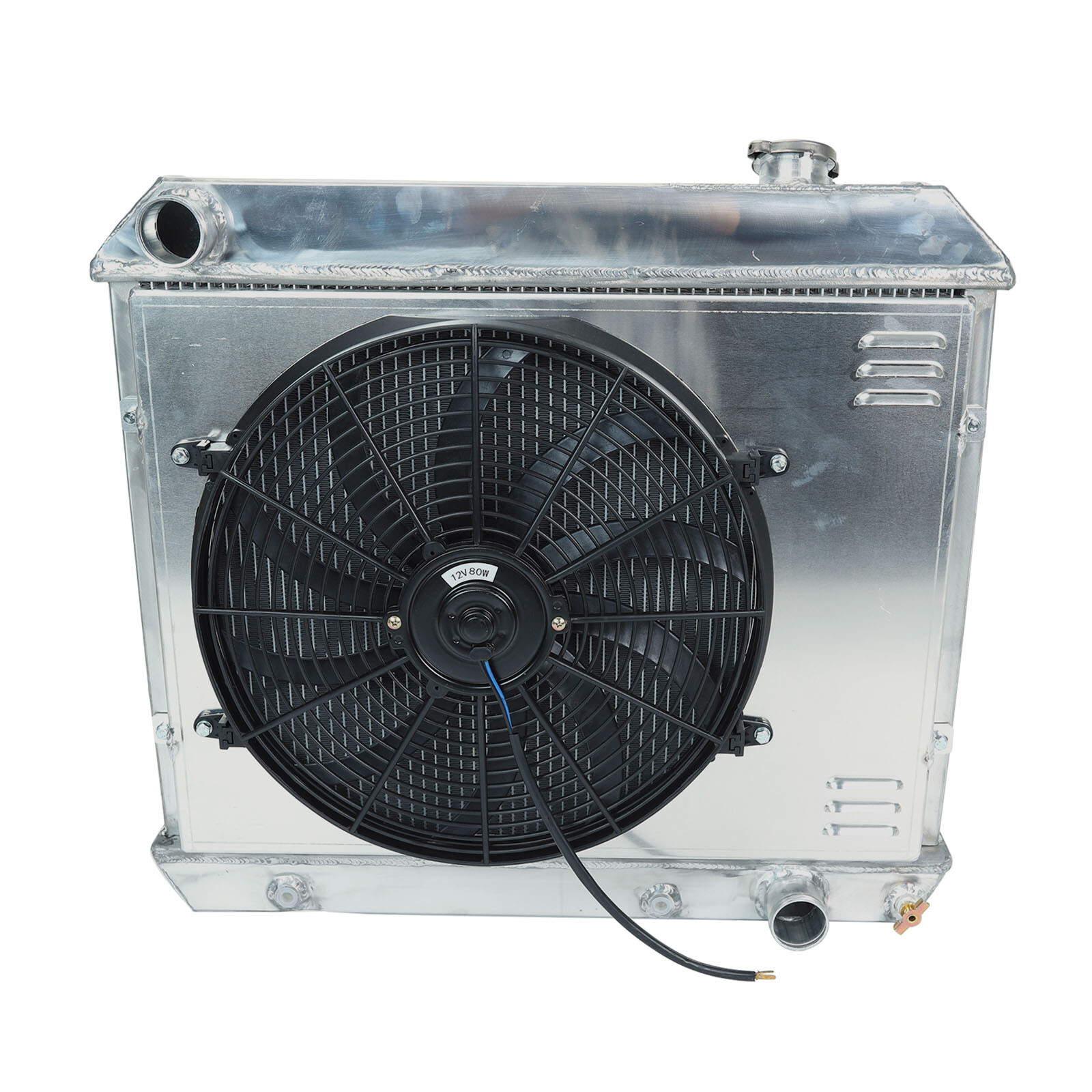 3-Row Radiator +Shroud Fan Relay Kit For 1963-66 Chevy C/K C10/C20/C30 Pickup V8