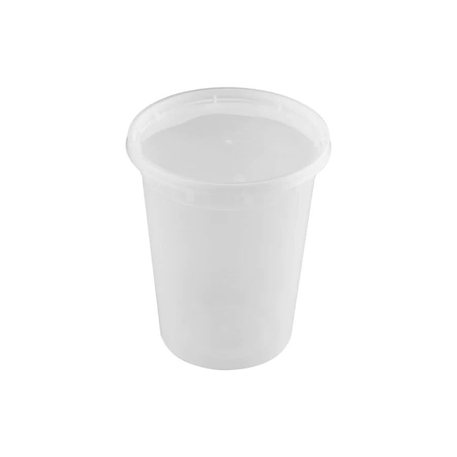 240 Sets Combo Pack with Lids 32oz Plastic Deli Container Microwave Safe