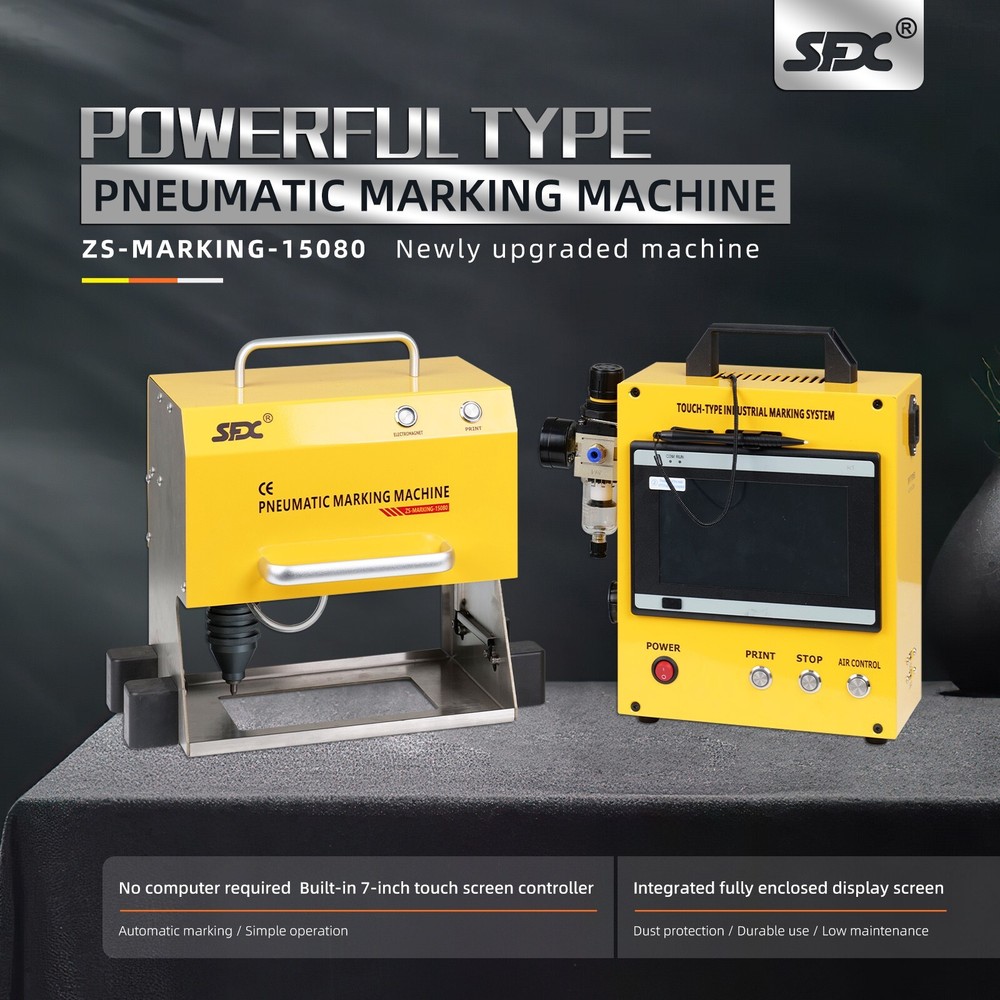 US Pneumatic Dot Peen Marking Machine for VIN Code Chassis Number 150*80mm