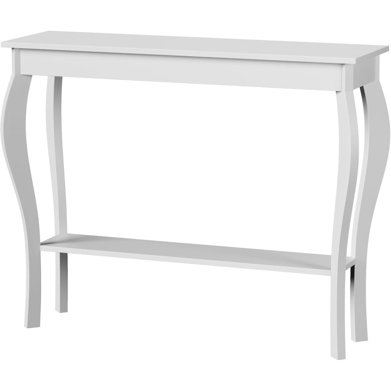Narrow Console Table, Chic Accent Sofa Table, Entryway Table, White