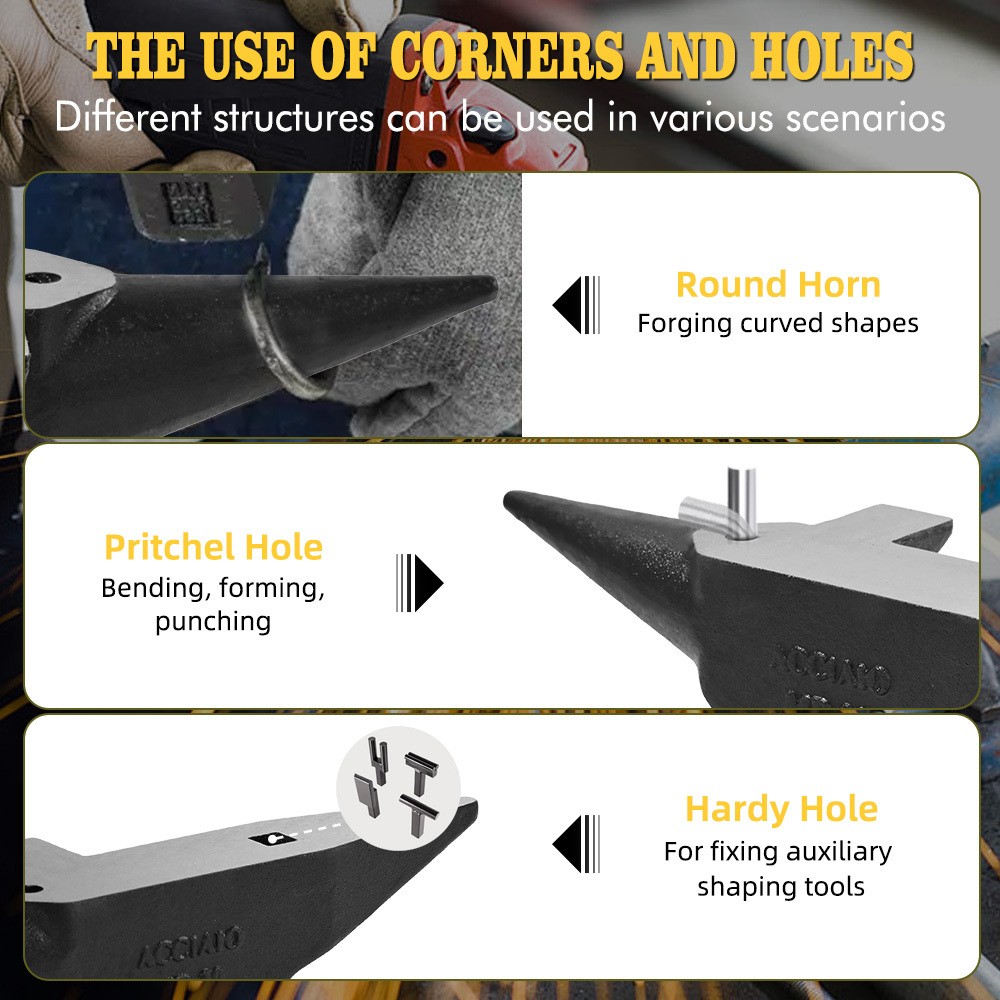 65 lb Blacksmith Anvil 55 HRC Multi-Angle Work Surface Anvil