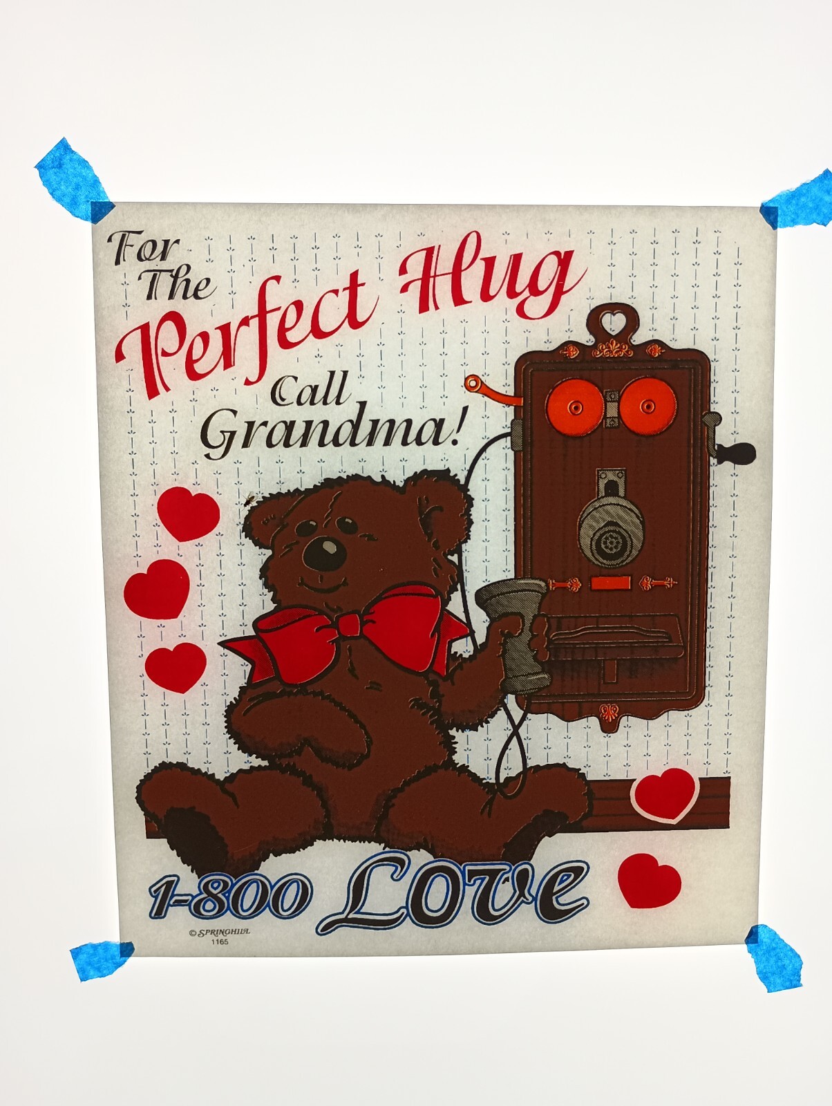 Authentic Vintage 90's Grandma's Perfect Hug Love Heat Transfer Iron On NOS