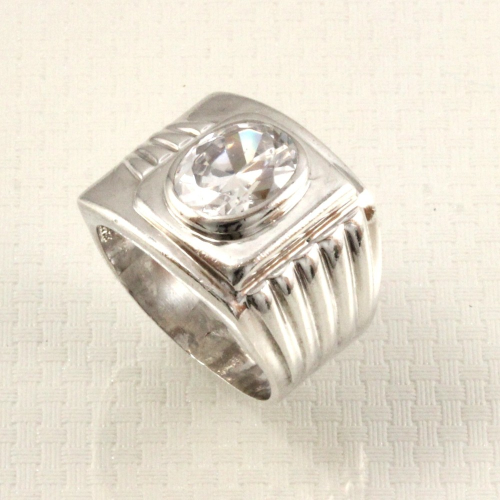 Solid Sterling Silver .925 Handmade Cubic Zirconia Solitaire Ring TPJ
