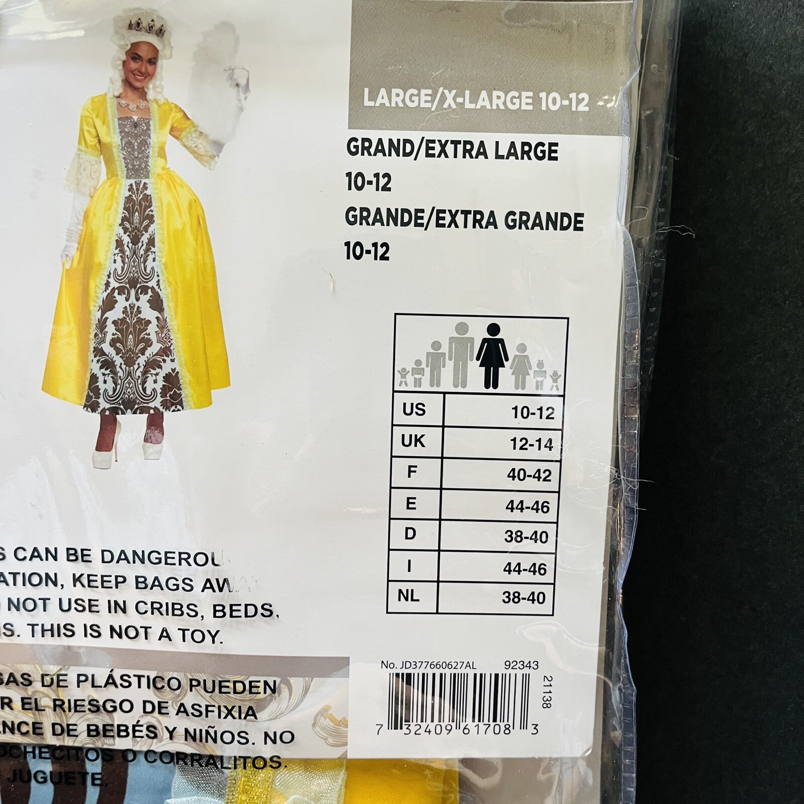 Regency Romance Queen Dress Royal Court Halloween Costume Womens Size L/XL 10-12