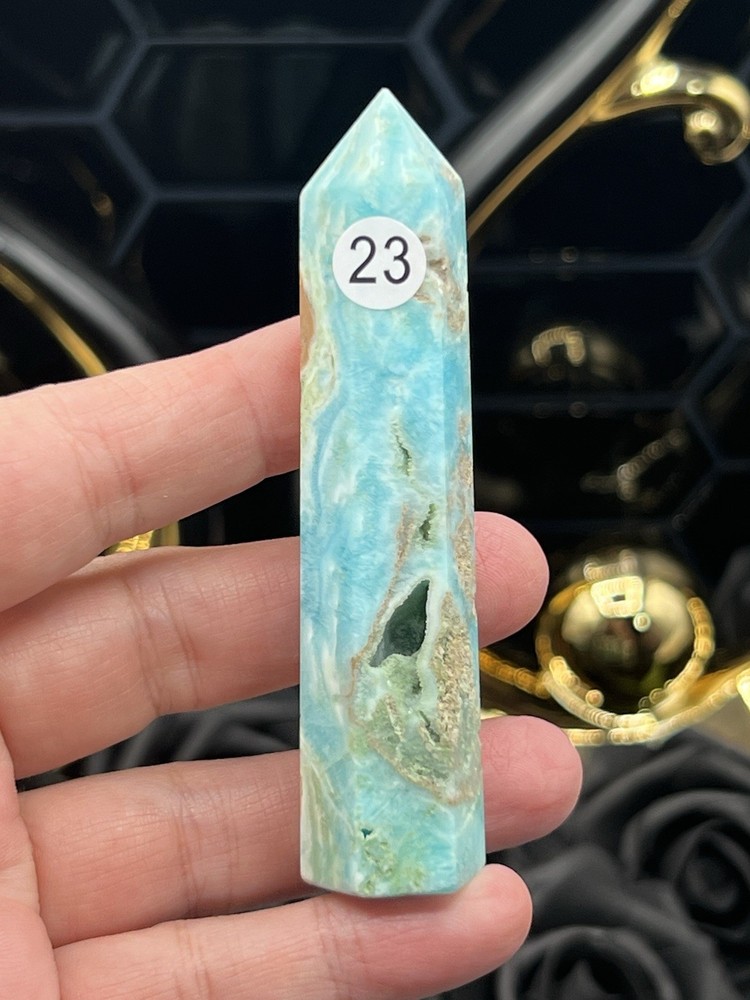 Natural Blue Aragonite 6-sided points Free ship & Gift