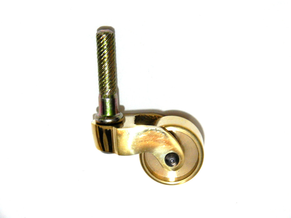 Brass Caster Wheels With Solid Brass Fork And Wheel Steel Stem