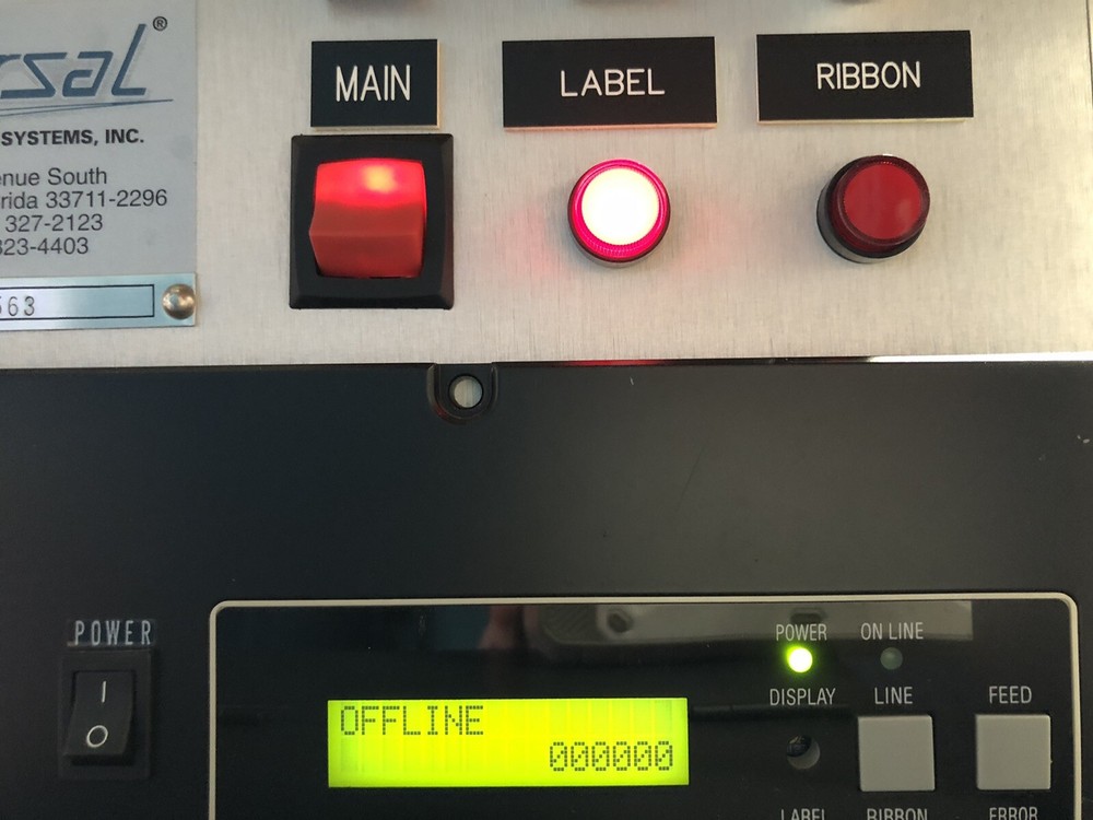 Universal Labeling System w/ Sato M-8485SE Label Printer Applicator