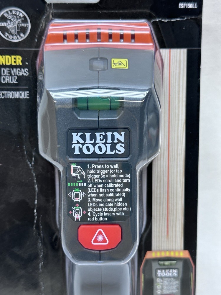 Klein Tools ESF150LL Electronic Stud Finder with Cross-Line Lasers - New