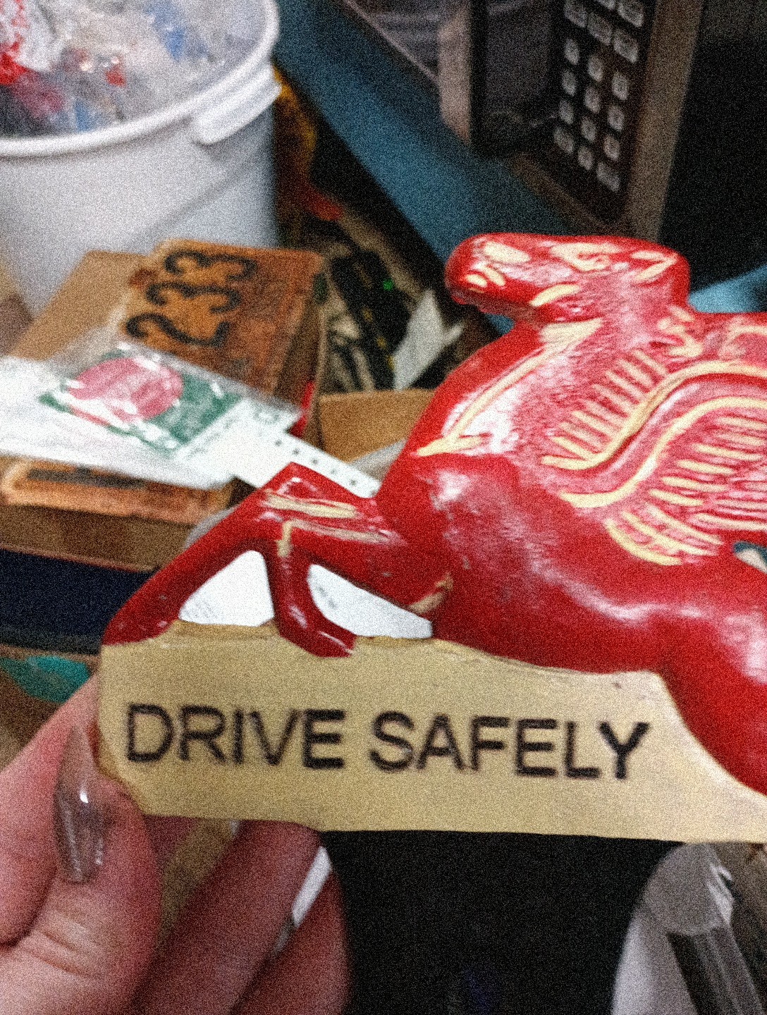 Metal Pegasus Drive Safely Topper