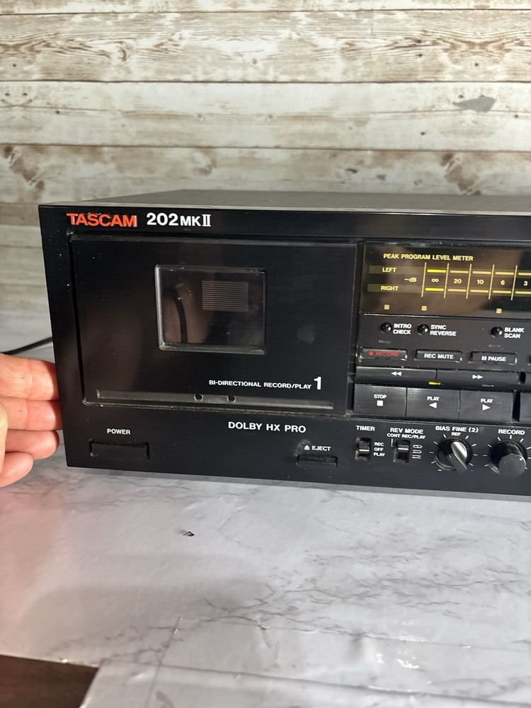 TASCAM 202 MK ii Double Auto Reverse Cassette Deck Tested Missing Knob Read !!