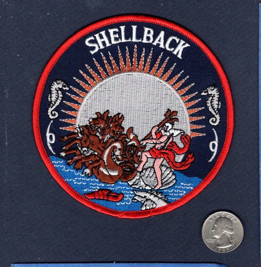 SHELLBACK King Neptune Crossing Equator US NAVY Ship Squadron Crew Cruise Patch