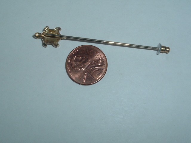 VINTAGE TURTLE STICK PIN LAPEL PIN