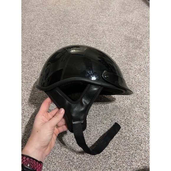 Fulmer Trooper DOT Motorcycle Helmet Black Half Shell Riding Size L