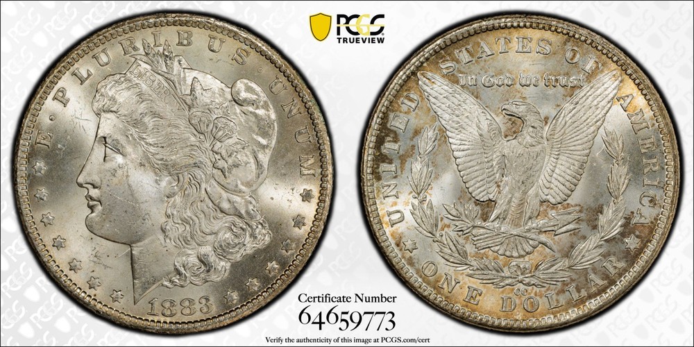 1883 CC Morgan Silver Dollar PCGS MS-64