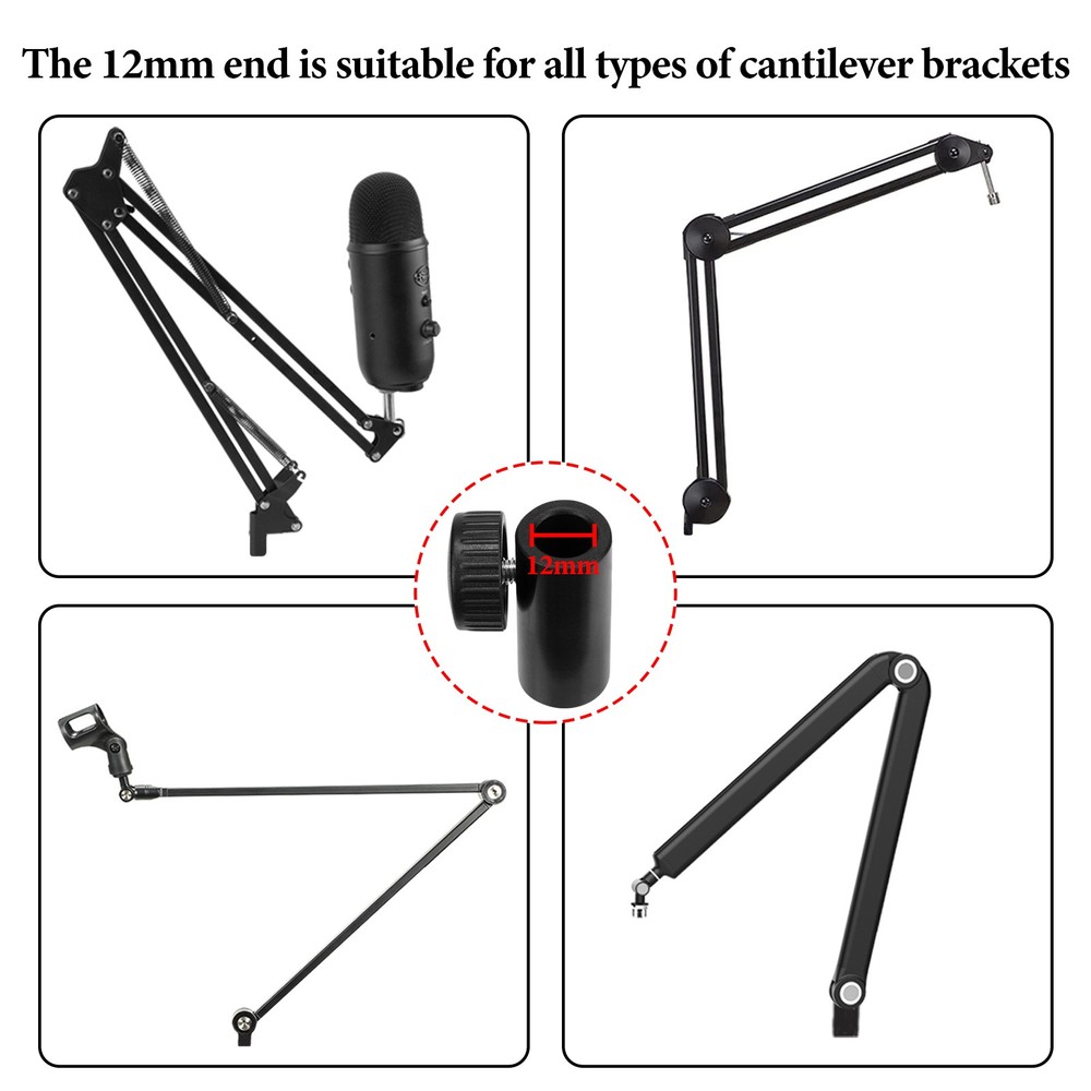 Geekria for Creators Microphone Screw Adapter (Black / 2 Pack)