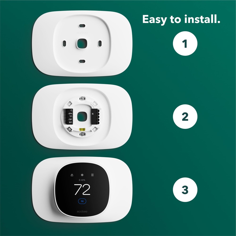 ecobee Trim Plate for Smart Thermostat Essential Only - Programmable White