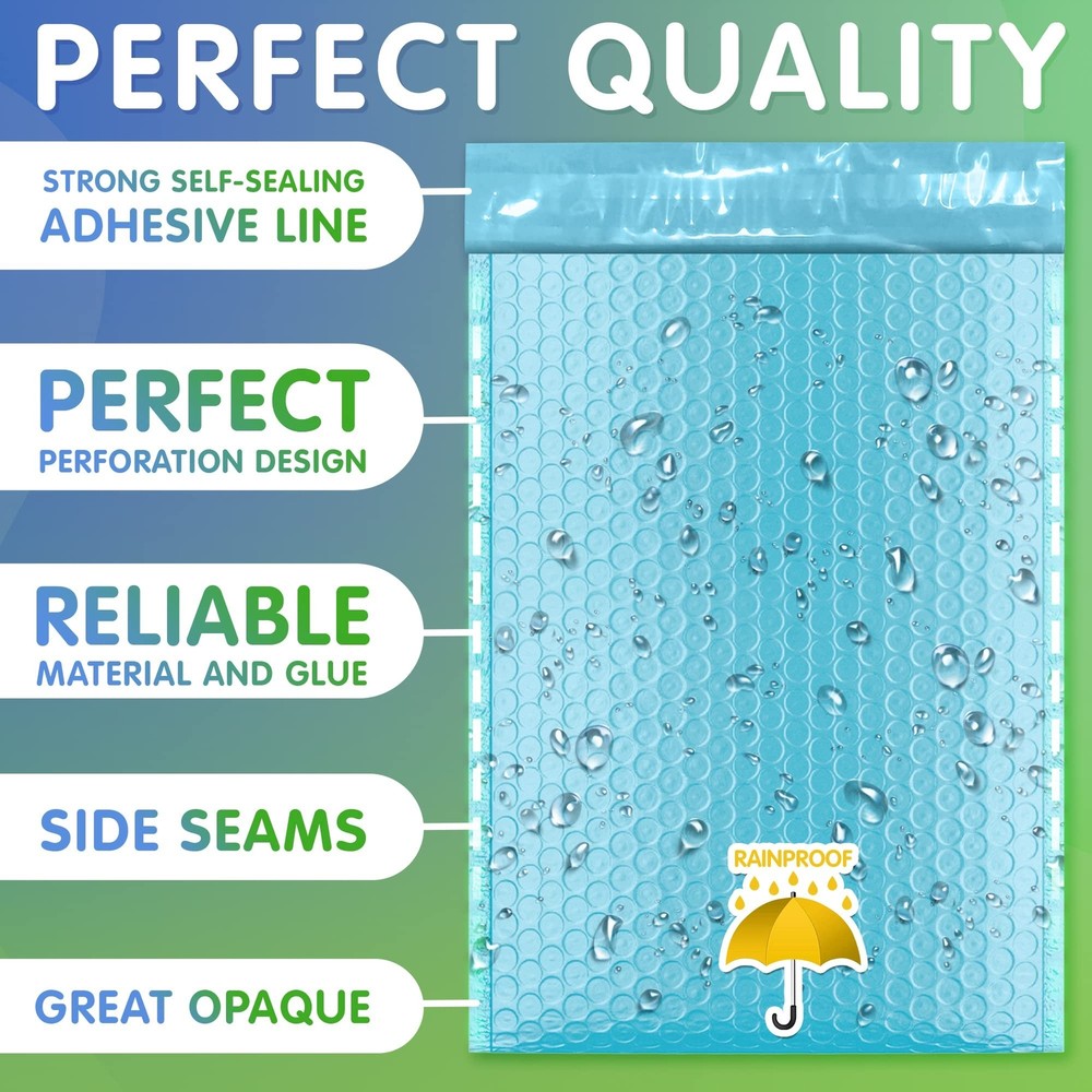 200 Blue Poly Bubble Mailers 5x9 Padded Envelopes