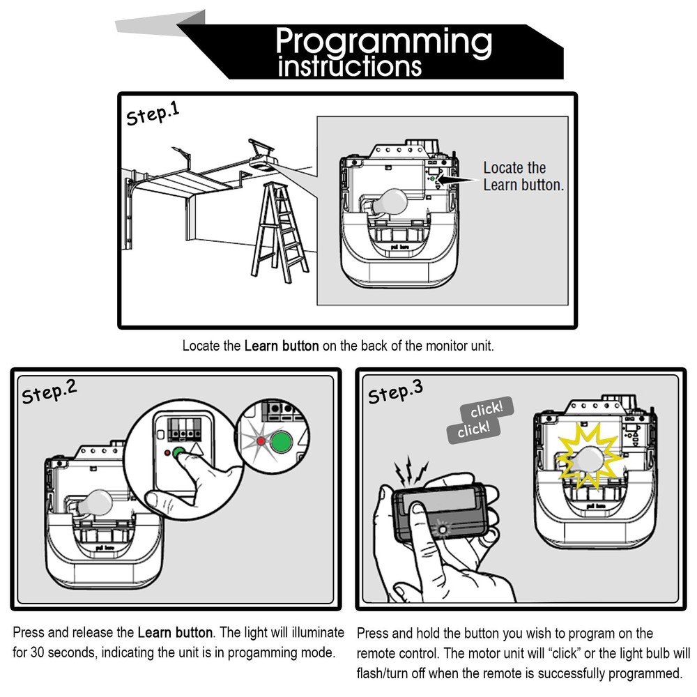 2 Replacement For Craftsman 3-Button Remote Billion Code 390MHz Garage Opener