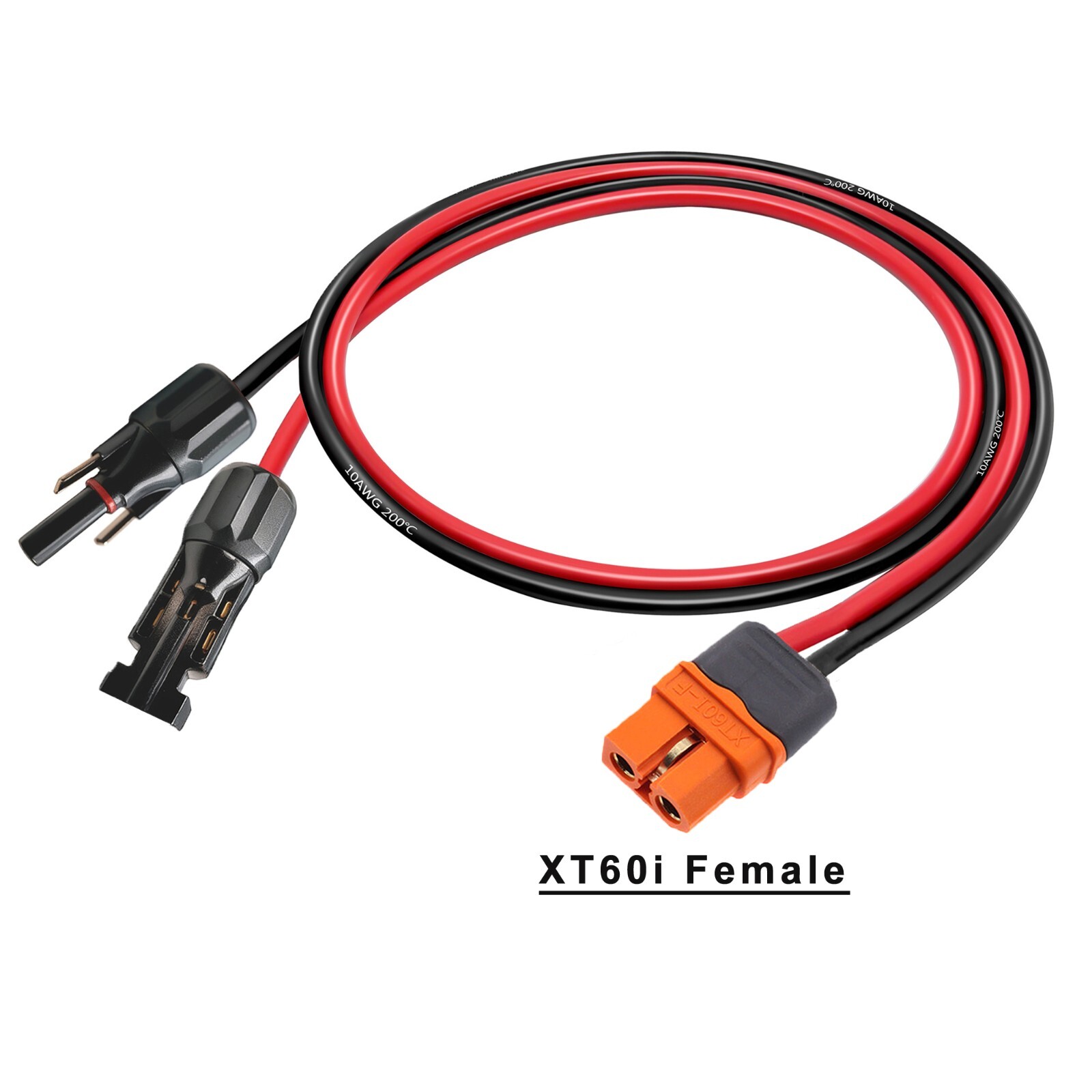 10 AWG XT60i Male Female Connector to Solar Panel Extension Charging Cable Wire