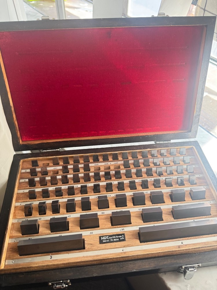 HDT 76 Piece .050-4" Grade 3 Tungsten Carbide Rectangular Gage Blocks COMPLETE