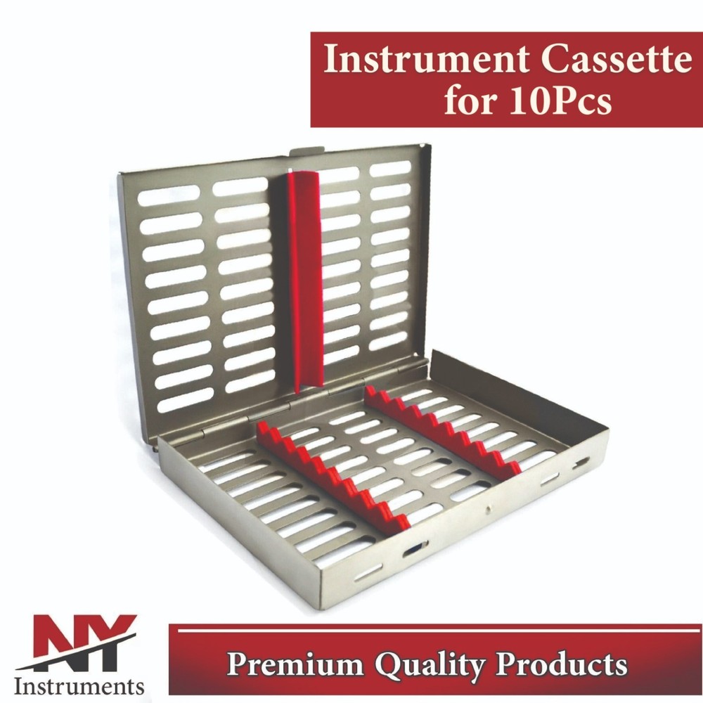 Surgical Dental Instruments Cassette Tray Sterilization Box for 10 Instruments
