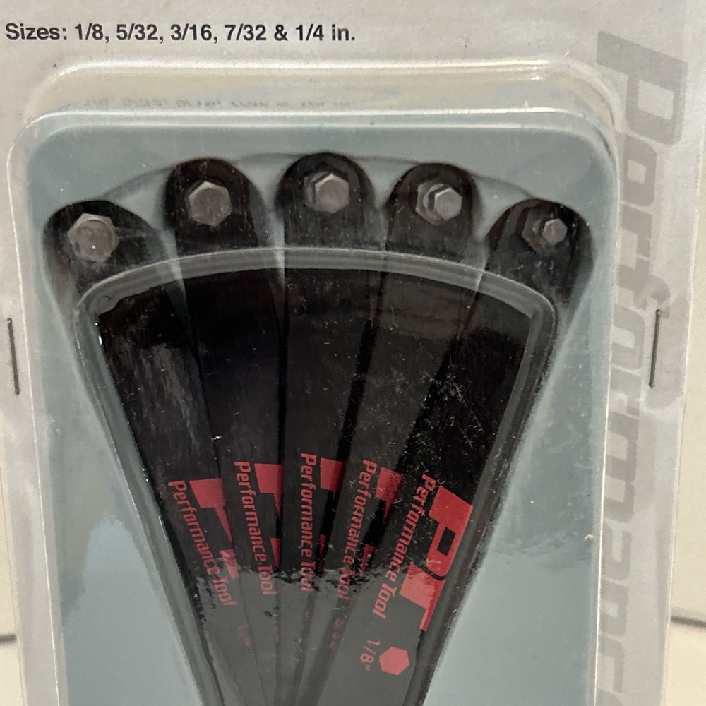 Performance Tool 5-Pc Offset Hex Key Set SAE, W86108, Low Profile