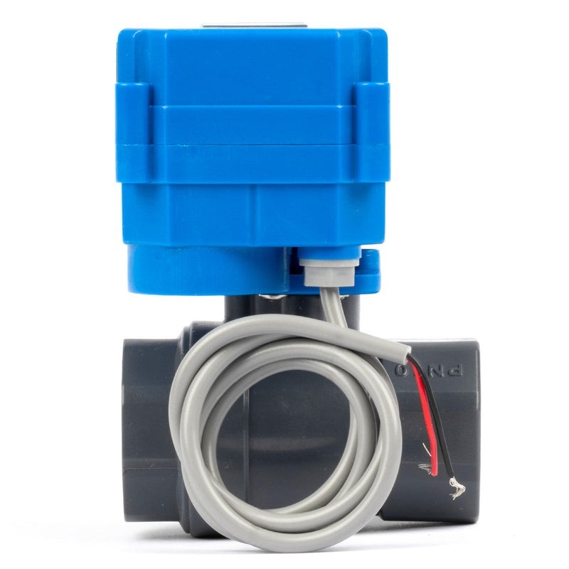 U.S. Solid 3/4" UPVC Motorized Ball Valve 85-265V AC 2 Wire Auto Return NO Full
