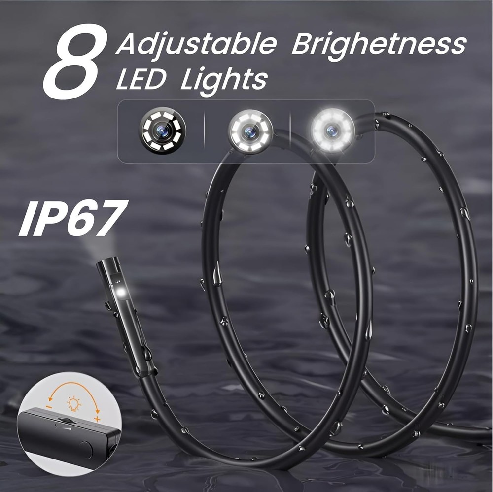 16.5ft Semi-Rigid Waterproof USB Inspections Camera for iOS & Android Devices