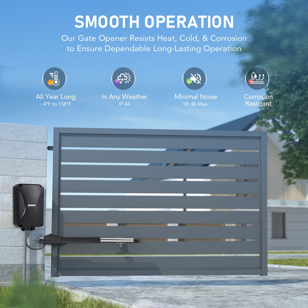 Automatic Single Swing Gate Opener with Remote Controls for 880lb Home Gate