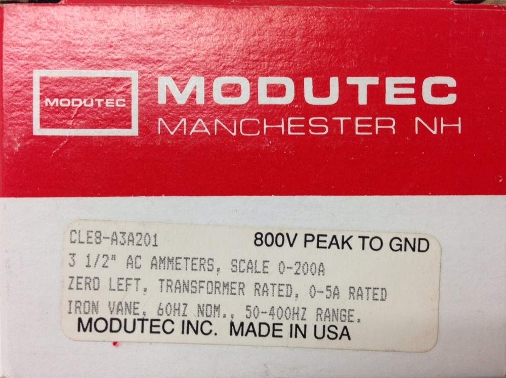 Modutec Panel Meter 0 to 200 AMP