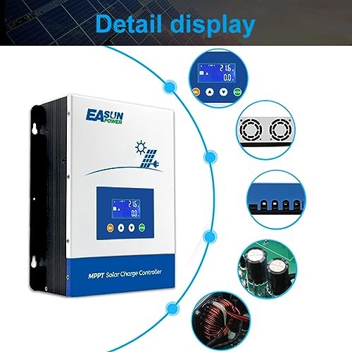 MPPT Solar Charge Controller,12V/24V/36V/48V Auto,Max Input 150V LCD 100A