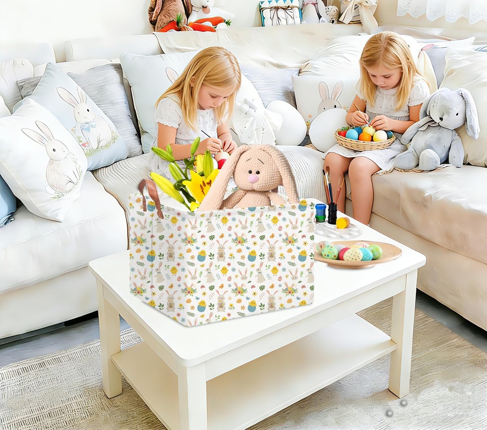 NTAOHAMPER Rectangular Easter Eggs Basket Empty,Toys Bin with Handles,Baby Ro...