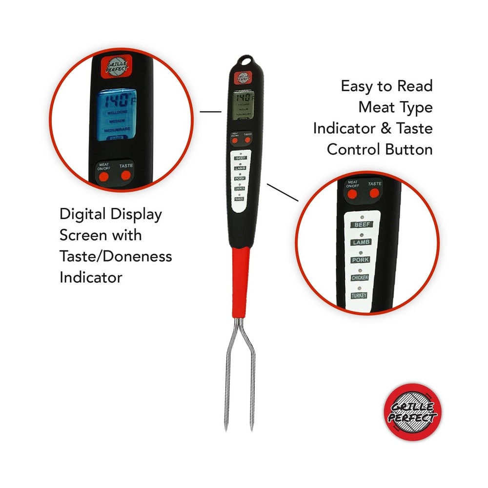 Digital Meat Thermometer Fork for Grilling and Barbecue Fast Read E... Fast Ship