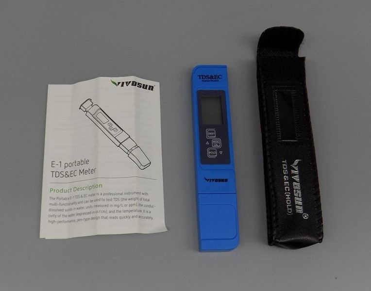 Vivosun E-1 TDS & EC Meter Total Dissolved Solids Conductivity And Temperature