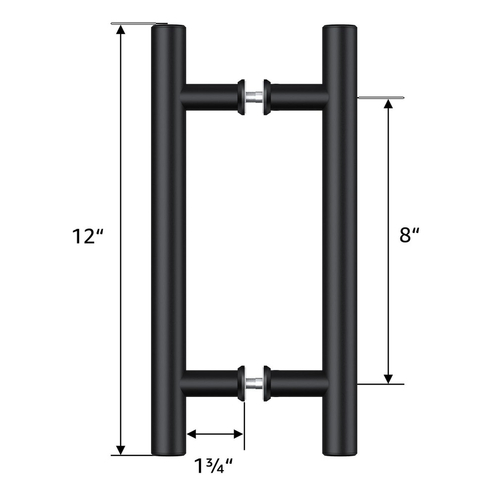 SMARTSTANDARD 12" Push/Pull Sliding Barn Door Handle Set, Double-Sided