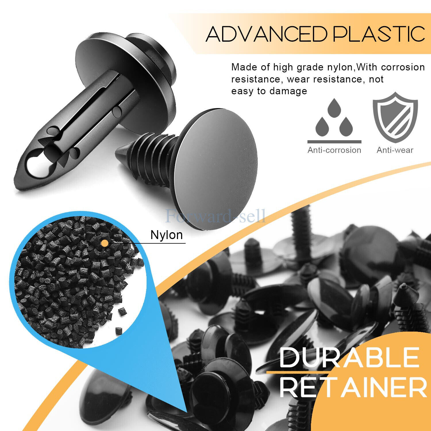 650PCS Car Body Retainer Clips Auto Fasteners Push Trim Pin Rivet Bumper Kit US