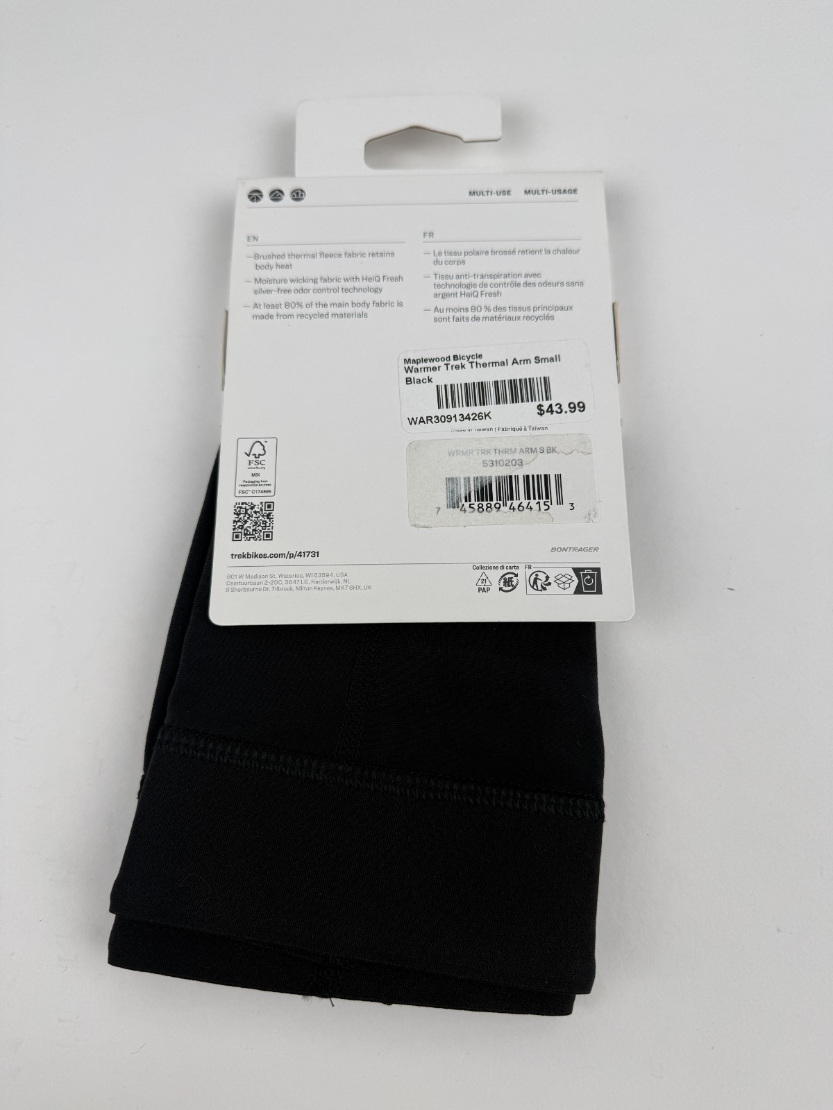 Trek Thermal Arm Warmers SIZE Small Black