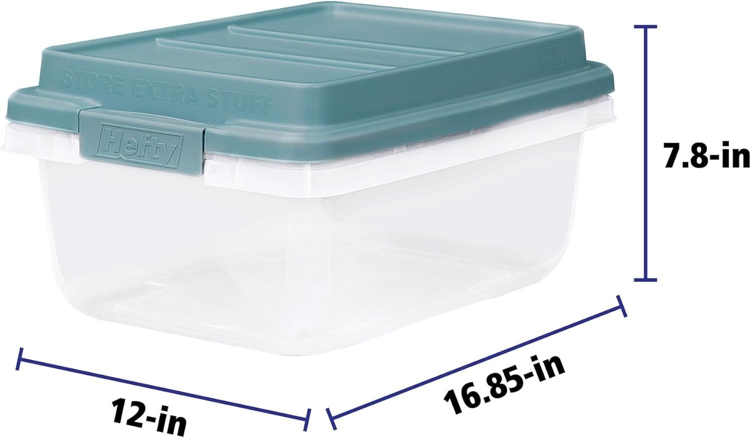 18 Quart Hi-Rise Storage Bin with Lid Stackable Plastic Container