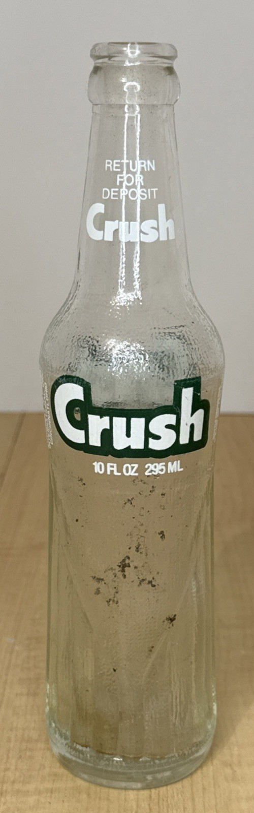 Vintage 1970s-80s Orange Crush 10oz ACL Glass Bottle Return for Deposit