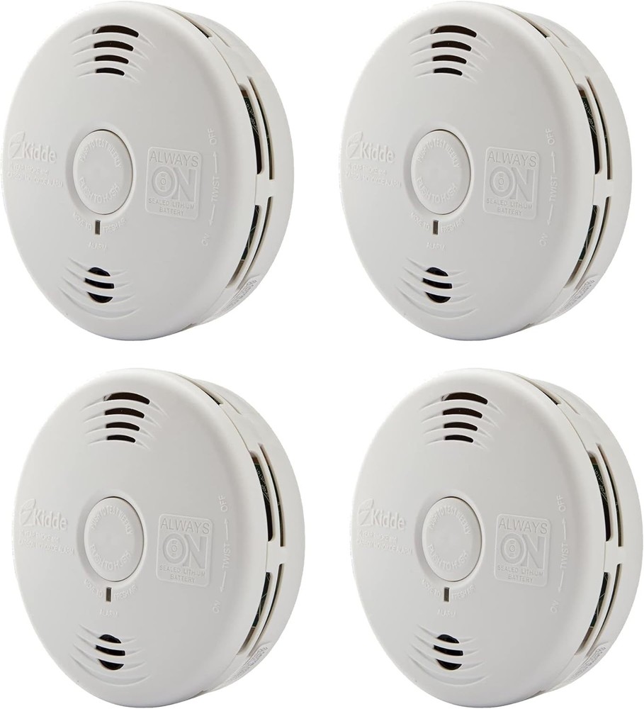 Smoke & Carbon Monoxide Detector Combo, 10- Battery, Replacement Alert, 4 Cou...