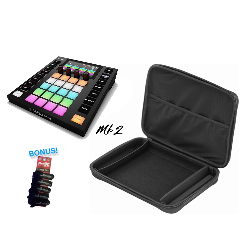 ADJ Wolfmix Mk2 standalone lighting control system w/ Carry Case + Cable Wraps