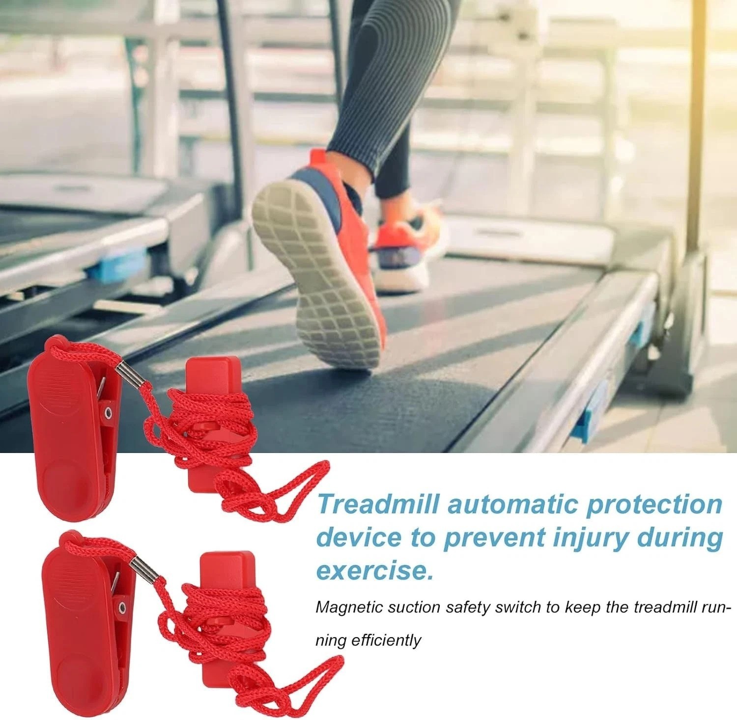 Universal Magnetic Fitness Treadmill Safety Key - Quick Installation & Secure