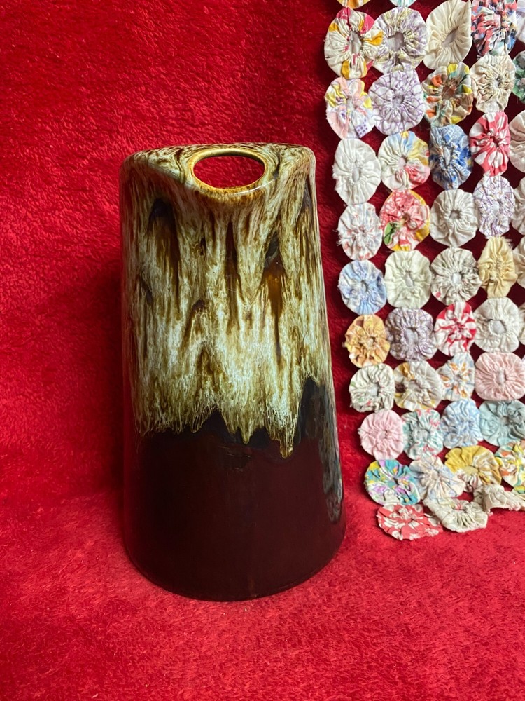 Vintage Tall Brown Drip Pitcher