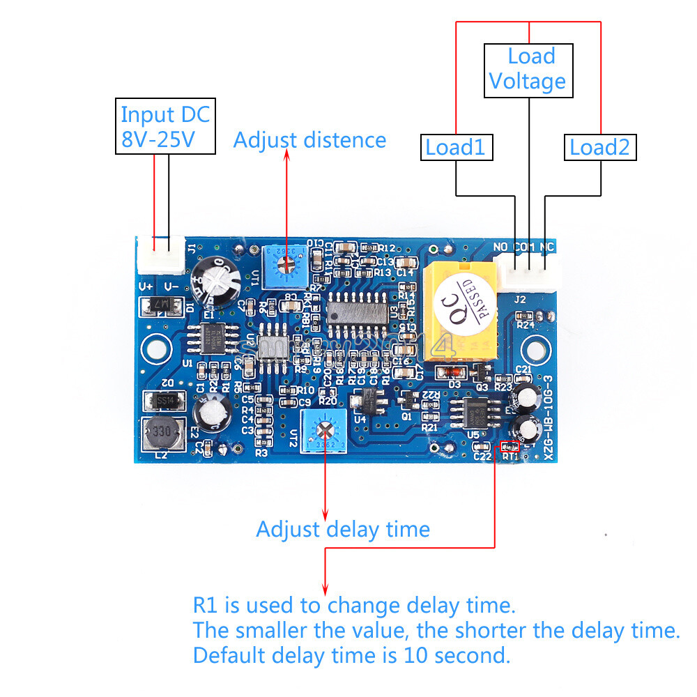 10GHz Microwave Radar Sensor Delay Time Sensing Distance Switch Controller NEW